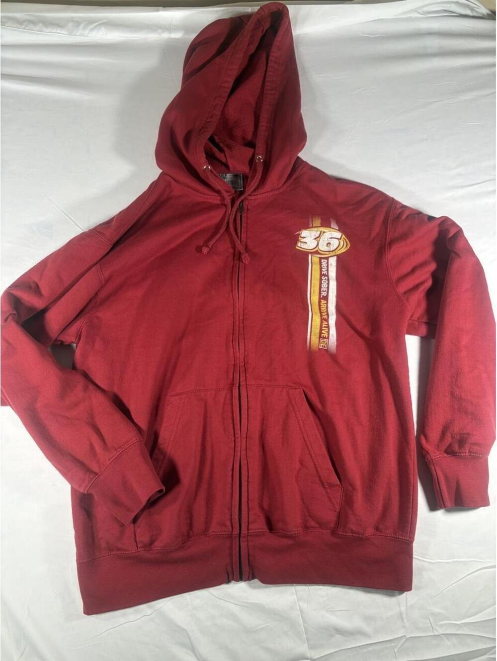 NASCAR Men's Red and Burgundy Hoody
